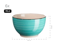 Die moderne Hausfrau Frühstücksgeschirr, Steingut Lumaca Laguna