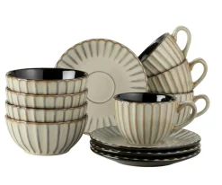 Die moderne Hausfrau Frühstücksset, Steinzeug Confino Beige