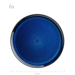 Die moderne Hausfrau Frühstücksset, Steinzeug NIARA Schwarz / Blau