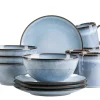 Die moderne Hausfrau Frühstücksset, Steinzeug Smoky's Blau