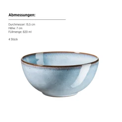 Die moderne Hausfrau Frühstücksset, Steinzeug Smoky's Blau