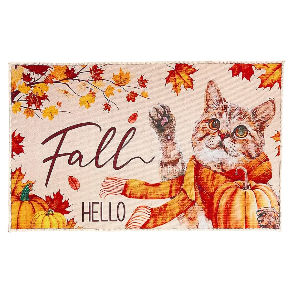 Die moderne Hausfrau Fußmatte „Herbstkatze“