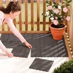 Die moderne Hausfrau Gartenplatten, 4 Stück anthrazit