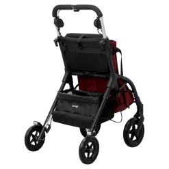 Die moderne Hausfrau Gehwagen, Shopping Trolley R05 mit Tasche und Sitz dunkelrot