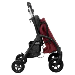 Die moderne Hausfrau Gehwagen, Shopping Trolley R05 mit Tasche und Sitz dunkelrot