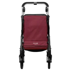 Die moderne Hausfrau Gehwagen, Shopping Trolley R05 mit Tasche und Sitz dunkelrot