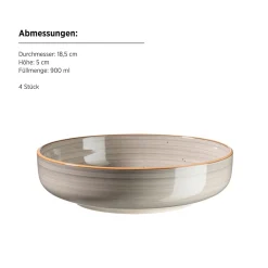 Die moderne Hausfrau Geschirr Set, Steinzeug Valmera Hellgrau