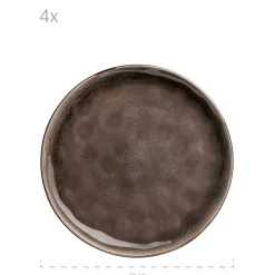 Die moderne Hausfrau Geschirr-Set, Keramik Niara Organic 4 x Speisteller, 4 x Dessertteller, 4 x Kaffeebecher, 4 x Müslischale