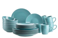Die moderne Hausfrau Geschirr-Set, Steinzeug Elissa Türkis