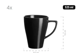 Die moderne Hausfrau Geschirr-Set, Steinzeug Glendale 4 x Speisteller, 4 x Dessertteller, 4 x Kaffeebecher, 4 x Müslischale