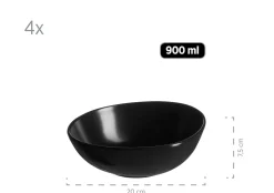 Die moderne Hausfrau Geschirr-Set, Steinzeug Glendale 4 x Speisteller, 4 x Dessertteller, 4 x Kaffeebecher, 4 x Müslischale