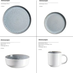 Die moderne Hausfrau Geschirrset, Steinzeug Lunaria Grau