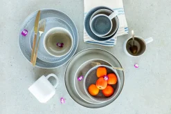 Die moderne Hausfrau Geschirrset, Steinzeug Lunaria Grau