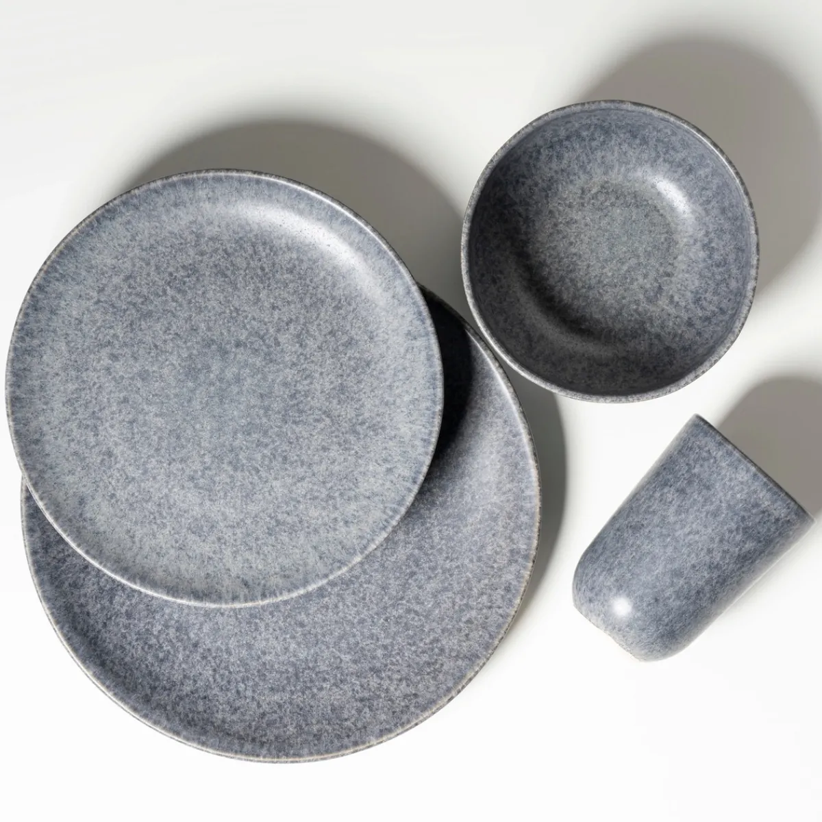 Die moderne Hausfrau Geschirr-Set, Steinzeug Moos'N'Stein Grau