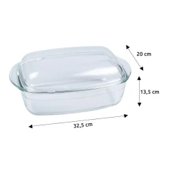 Die moderne Hausfrau Glas-Back- und -Auflaufform „2 in 1“ mit Deckel