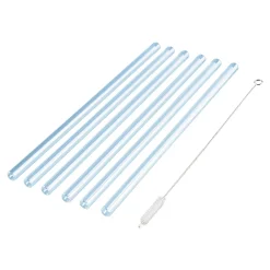 Die moderne Hausfrau Glas-Strohhalme, 6 Stück + gratis Reinigungsbürste