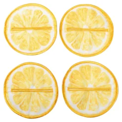 Die moderne Hausfrau Glasuntersetzer „Zitrone“, 4 Stück