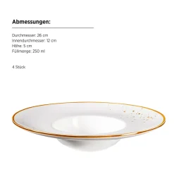 Die moderne Hausfrau Gourmetteller Set, Porzellan Pintar Beige / Braun