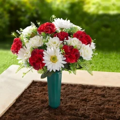 Die moderne Hausfrau Grabstrauß "Nelken"