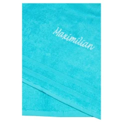 Die moderne Hausfrau Handtuch personalisiert mit Namen, 50x100 cm, 100% Baumwolle türkis