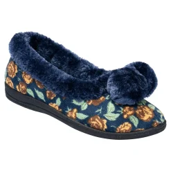 Damen Die moderne Hausfrau Hausschuh "Helga" marine