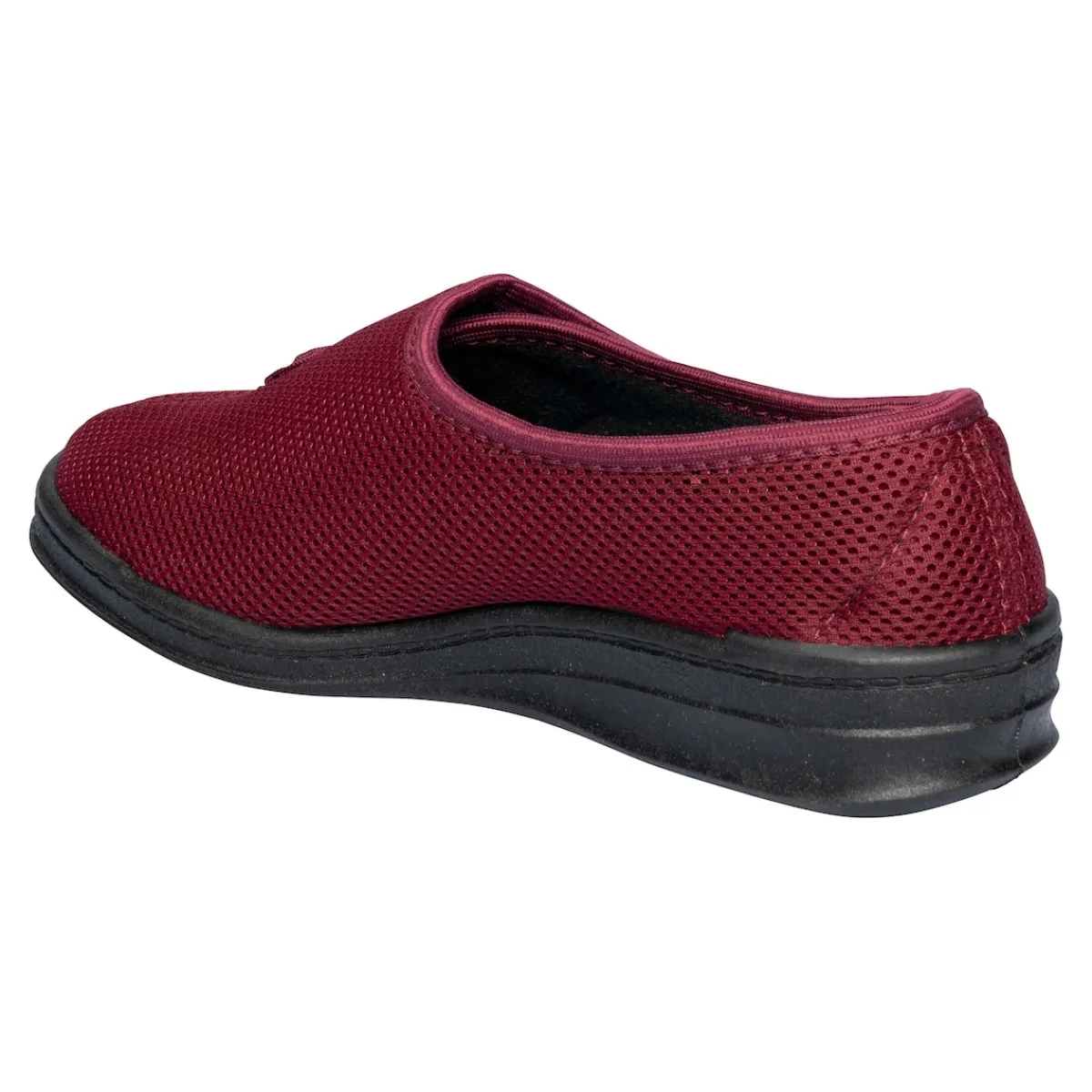 Damen Die moderne Hausfrau Hausschuh mit Klettverschluss "Komfort" rot