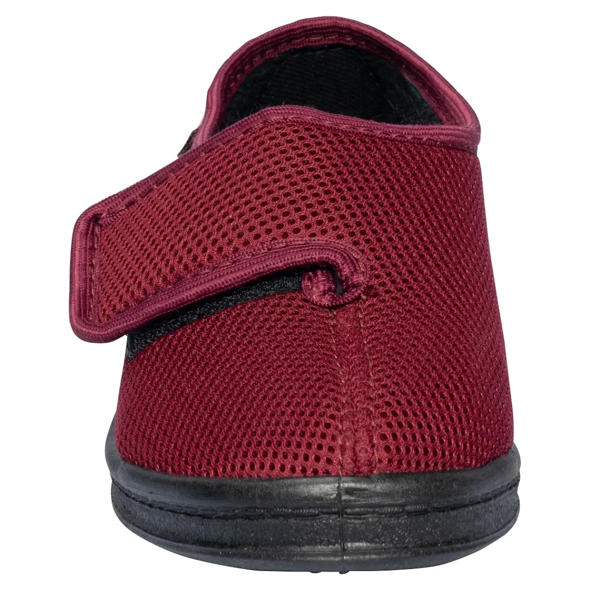 Damen Die moderne Hausfrau Hausschuh mit Klettverschluss "Komfort" rot