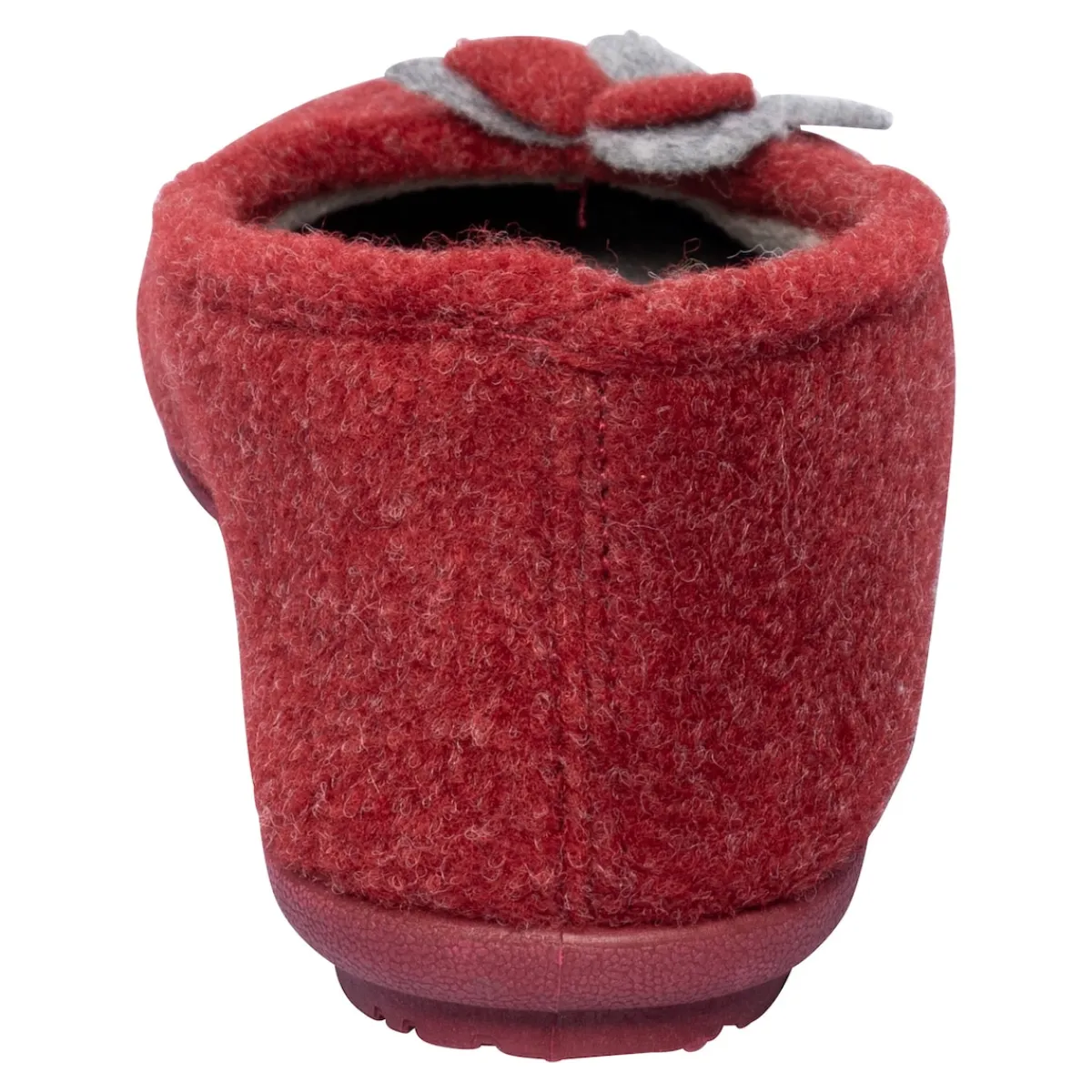 Damen Die moderne Hausfrau Hausschuh-Ballerina „Bärbel“ rot
