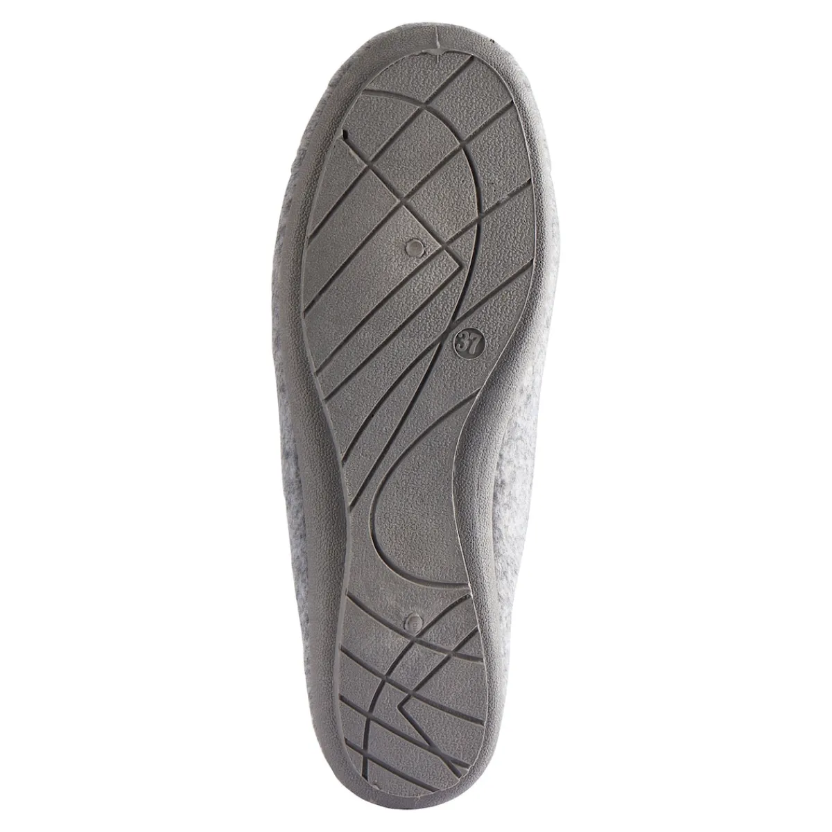 Damen Die moderne Hausfrau Hausschuh-Ballerina „Bärbel“ grau