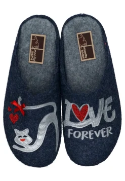 Damen Die moderne Hausfrau Hausschuhe blau