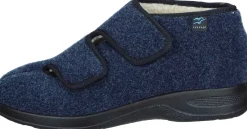 Herren Die moderne Hausfrau Hausschuhe blau