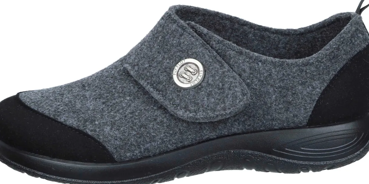 Damen Die moderne Hausfrau Hausschuhe grau