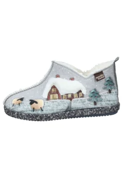 Damen Die moderne Hausfrau Hausschuhe hellgrau