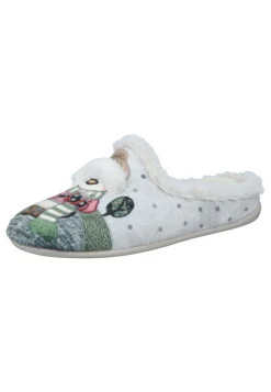 Damen Die moderne Hausfrau Hausschuhe hellgrau