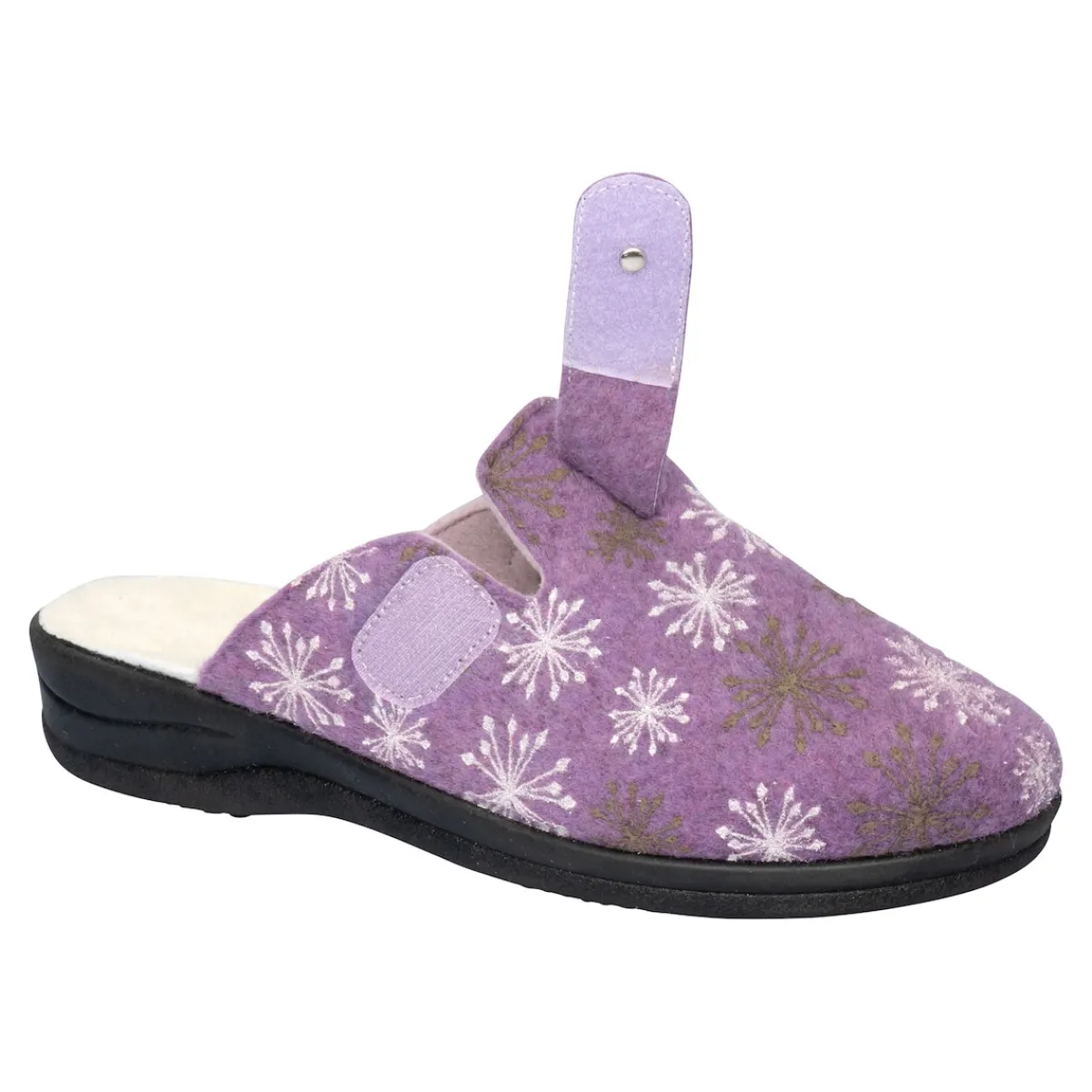 Damen Die moderne Hausfrau Hausschuh-Pantolette mit Wolle „Eva"