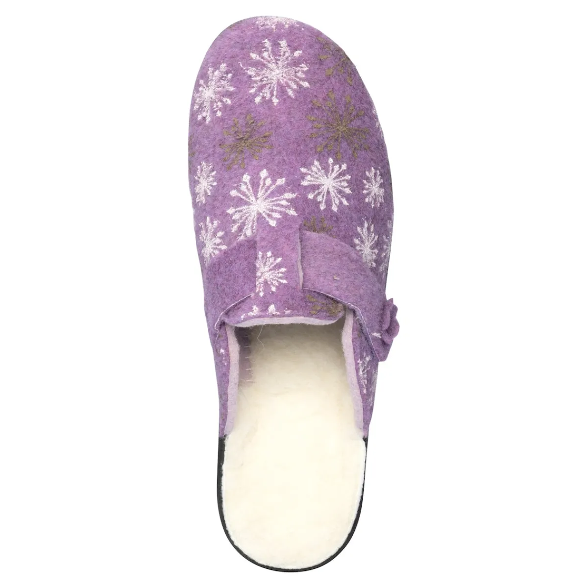 Damen Die moderne Hausfrau Hausschuh-Pantolette mit Wolle „Eva"