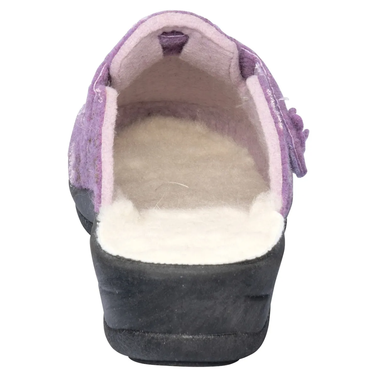 Damen Die moderne Hausfrau Hausschuh-Pantolette mit Wolle „Eva"