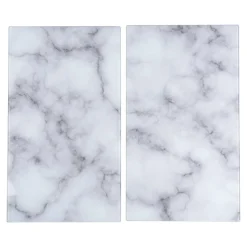 Die moderne Hausfrau Herdabdeckplatten "Marmor“, 2 Stück Weißer Marmor