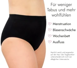 Die moderne Hausfrau High-waist Slip mit Saugeinlage Schwarz