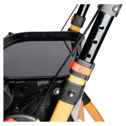 Die moderne Hausfrau Indoor-Rollator in Holz-Optik mit Tasche und Tablett - AT51040 schwarz/braun