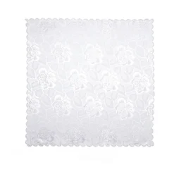 Die moderne Hausfrau Jacquard-Tischdecke "Jasmin" weiß