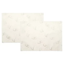 Die moderne Hausfrau Jacquard-Tischläufer, 140x40 cm & Platzset, 2 Stück „Rentierzauber“