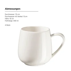 Die moderne Hausfrau Kaffeebecher Set, Porzellan Taya