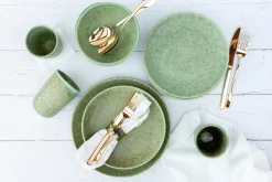 Die moderne Hausfrau Kaffeebecher-Set, Steinzeug Moos'N'Stein Grün