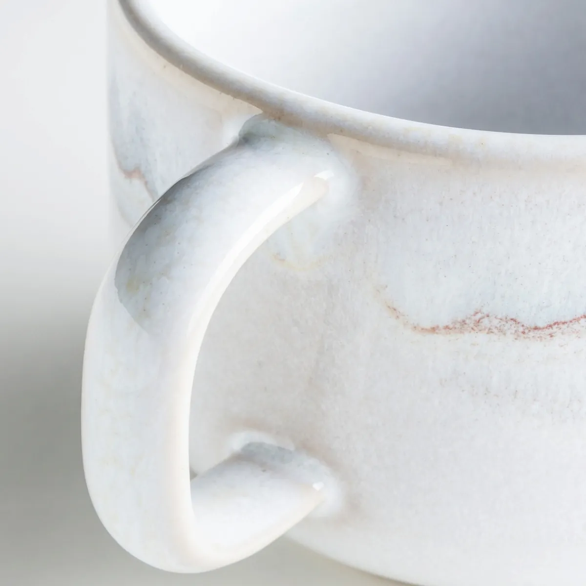 Die moderne Hausfrau Kaffeeobertassen-Set, Steinzeug TIEFER SEE Grau / Weiß