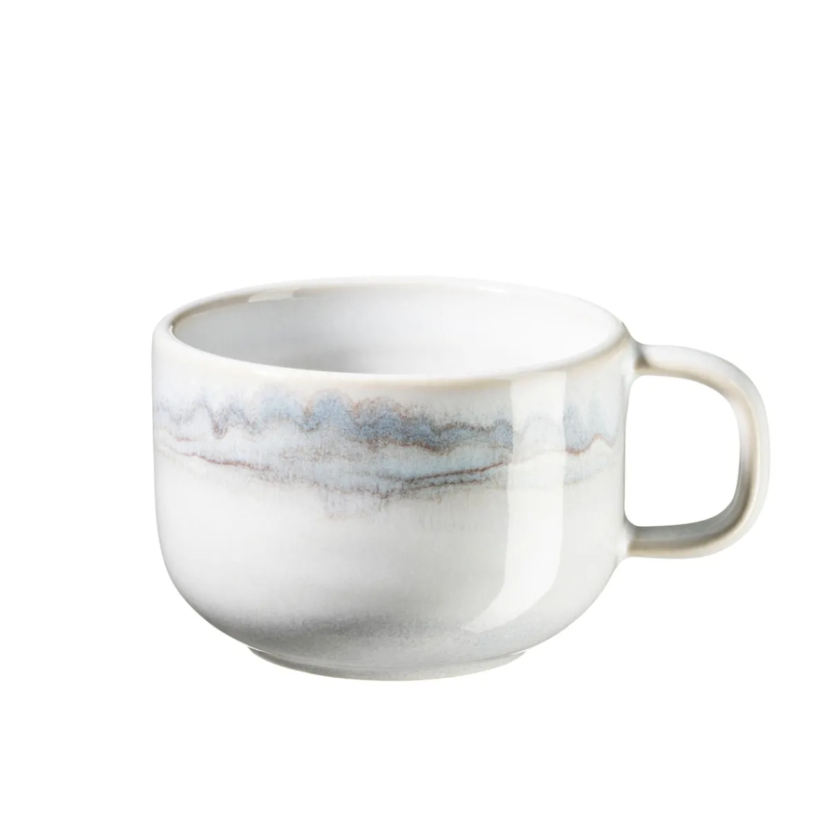 Die moderne Hausfrau Kaffeeobertassen-Set, Steinzeug TIEFER SEE Grau / Weiß