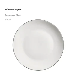 Die moderne Hausfrau Kaffeeservice, Porzellan Felise Weiß / Schwarz