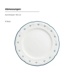 Die moderne Hausfrau Kaffeeservice, Porzellan Lova Weiß / Blau