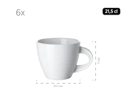 Die moderne Hausfrau Kaffeeservice, Porzellan LA MUSICA 6 x Dessertteller, 6 x Kaffeetasse, 6 x Kaffeeuntertasse