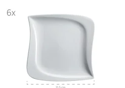 Die moderne Hausfrau Kaffeeservice, Porzellan LA MUSICA 6 x Dessertteller, 6 x Kaffeetasse, 6 x Kaffeeuntertasse